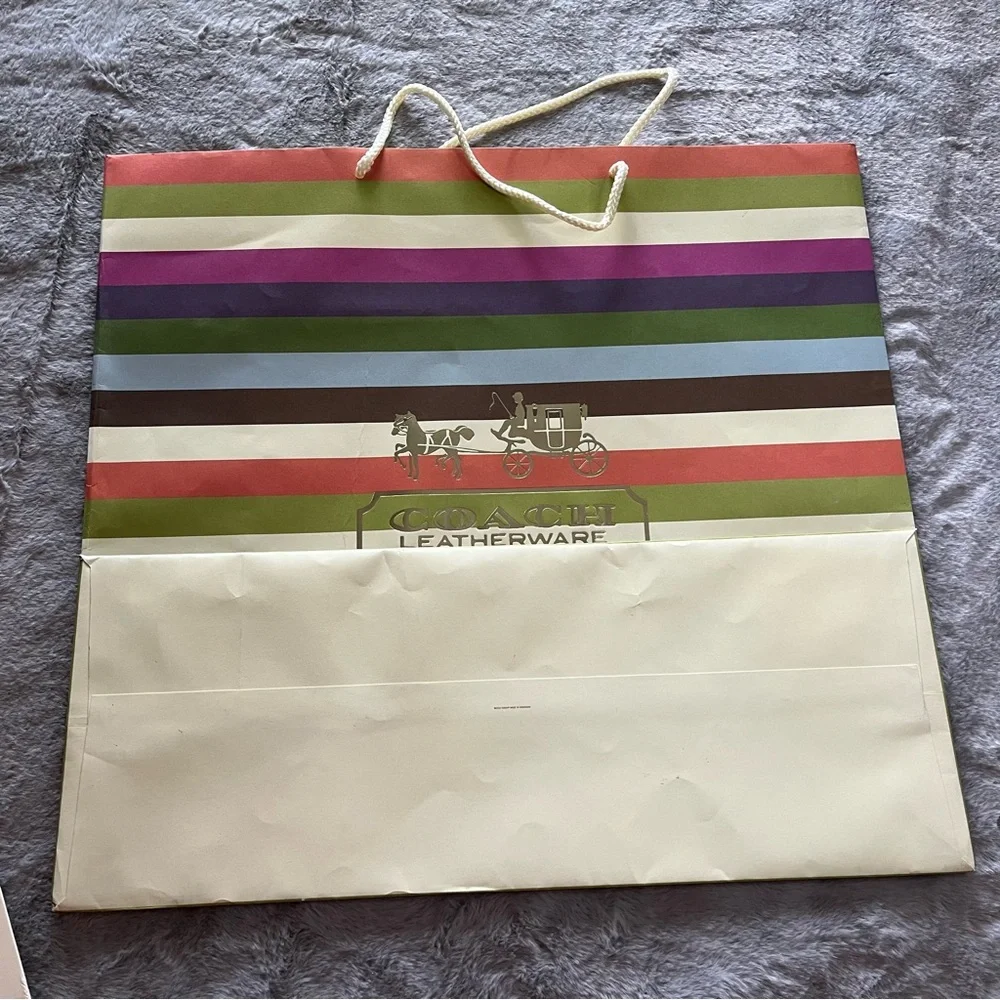 Coach Multicolor Striped XL Gift Box and Shopping Bag B - Picture 6 of 15